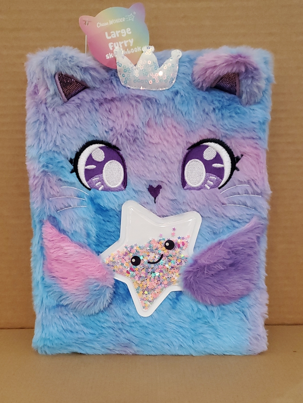 Chaser Plush Cat Sketchbook - Blue & Purple with Pink Accents